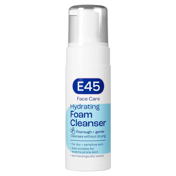 E45 Foaming Face Wash - Gentle Daily Cleanser for Dry & Sensitive Skin | 150 ml | Unscented